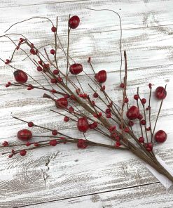 Red Berry & Twig Spray – 33″