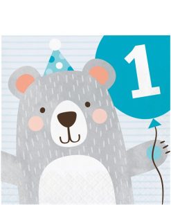Birthday Bear 1st Birthday Lunch Napkins – 33cm
