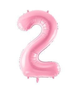34” NUMBER 2 LIGHT PINK FOIL BALLOON