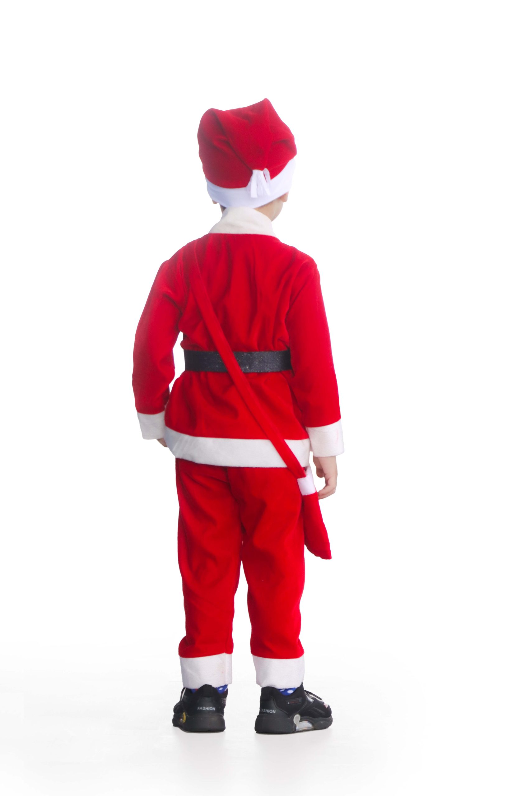 Itsmycostume Santa Costume Outfit for Kids With Jacket Pant Santa Cap Gift Pouch Belt,Beard &Hanging Stocking ,Red - Image 4