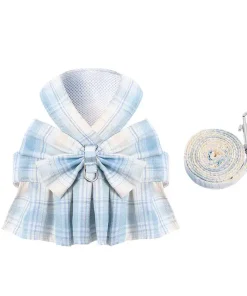 JK Plaid Dress Harness Leash for Cats