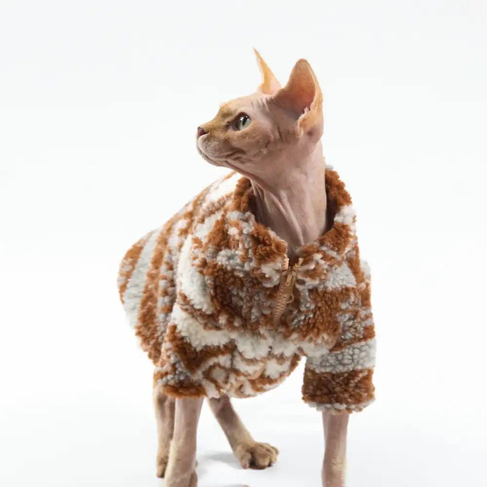Lamb Velvet Zip Christmas Jacket for Cat - Image 6