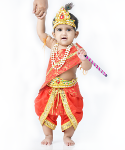 Krishna Dress for Baby Boy Kids Set of 10 Little Krishna Ji Kanha Janmasthmi Costume for Kids (IMC45001-RRed)