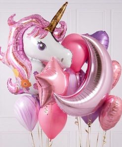 UNICORN PINK & LILAC BALLOON BOUQUET