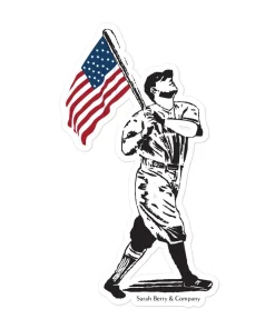 American Flag Batter Baseball Sticker
