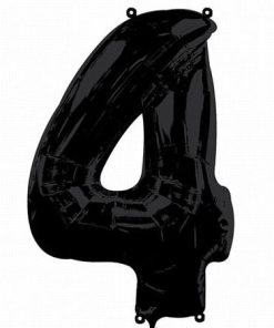 Black Number 4 Foil Balloon